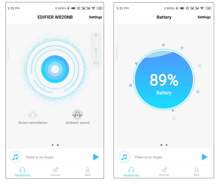 Tai nghe Edifier tùy chỉnh trong ứng dụng Edifier Connect