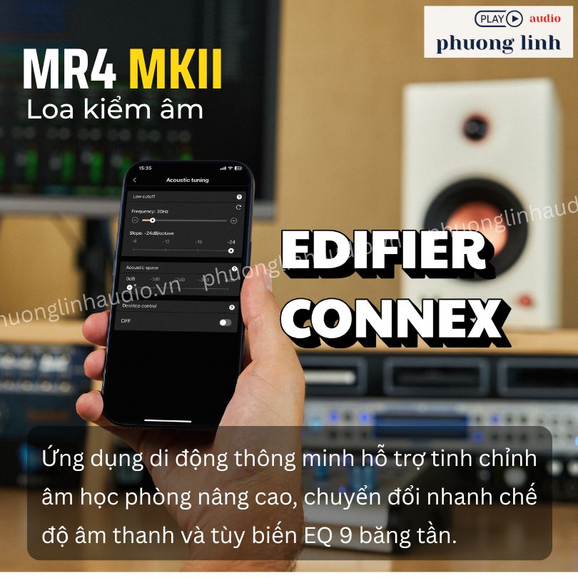Quản lý cấu trúc âm học phòng thông qua phần mềm EDIFIER ConneX App.