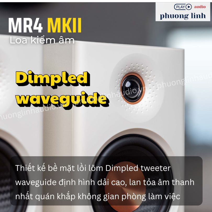 Ống dẫn sóng cải tiến Dimpled tweeter waveguide trên Edifier MR4 MK2.