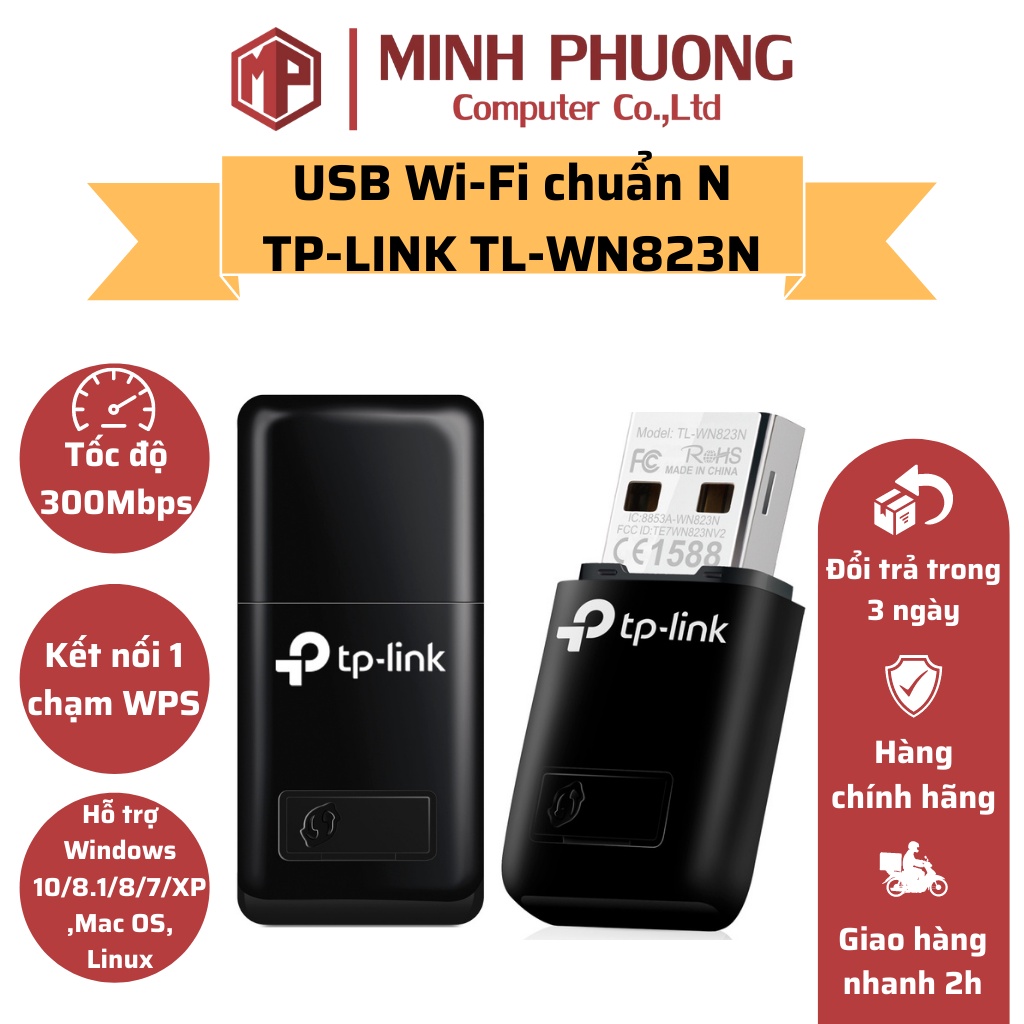 USB Wifi TP-Link TL-WN823N Chuẩn N Không Dây Mini Tốc Độ 300Mbps