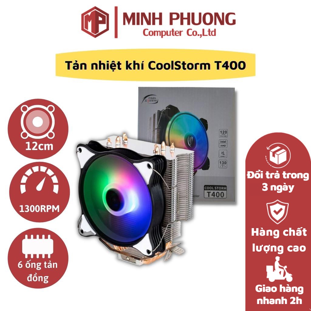 Tản Nhiệt Khí CPU Cool Storm T400 Red RGB