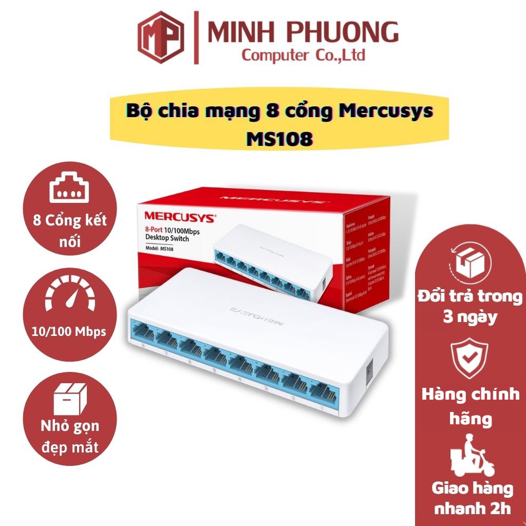 Bộ Chia Mạng Mercusys MS108 8 Cổng