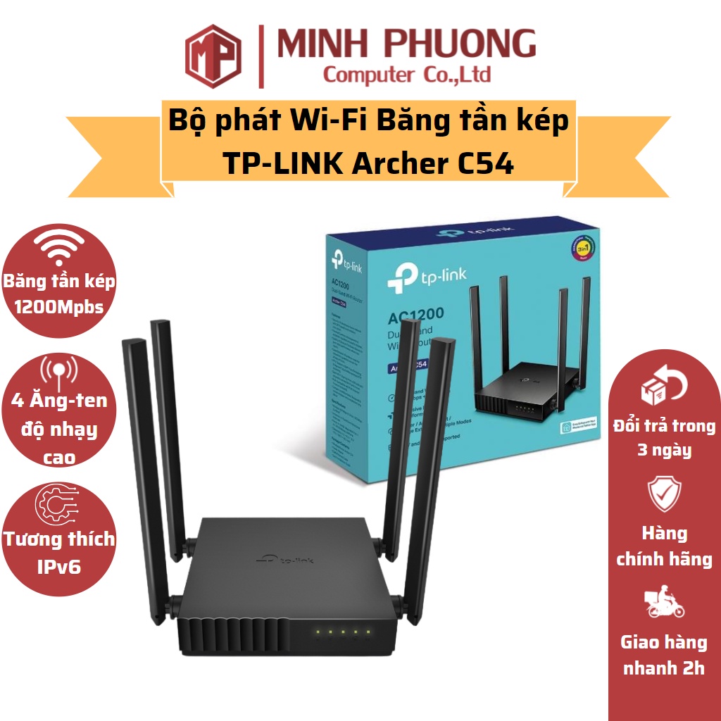 Bộ Phát Wi-Fi TP-Link Archer C54 Dual Band AC1200 - Nhỏ Gọn Nhưng Mạnh Mẽ