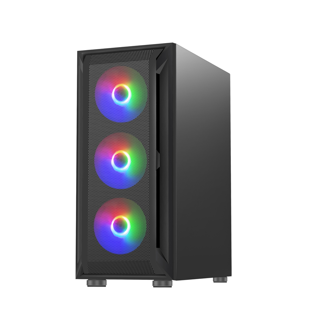 Vỏ Case Máy Tính Kenoo Esport AF302 – 3F | ATX | 3 Fan Rainbow | Kính Cường Lực | Thoáng Mát