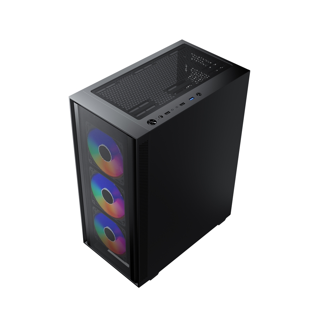 Vỏ Case Máy Tính Kenoo Esport AF241 – 3F | ATX | 3 Fan Rainbow | Kính Cường Lực