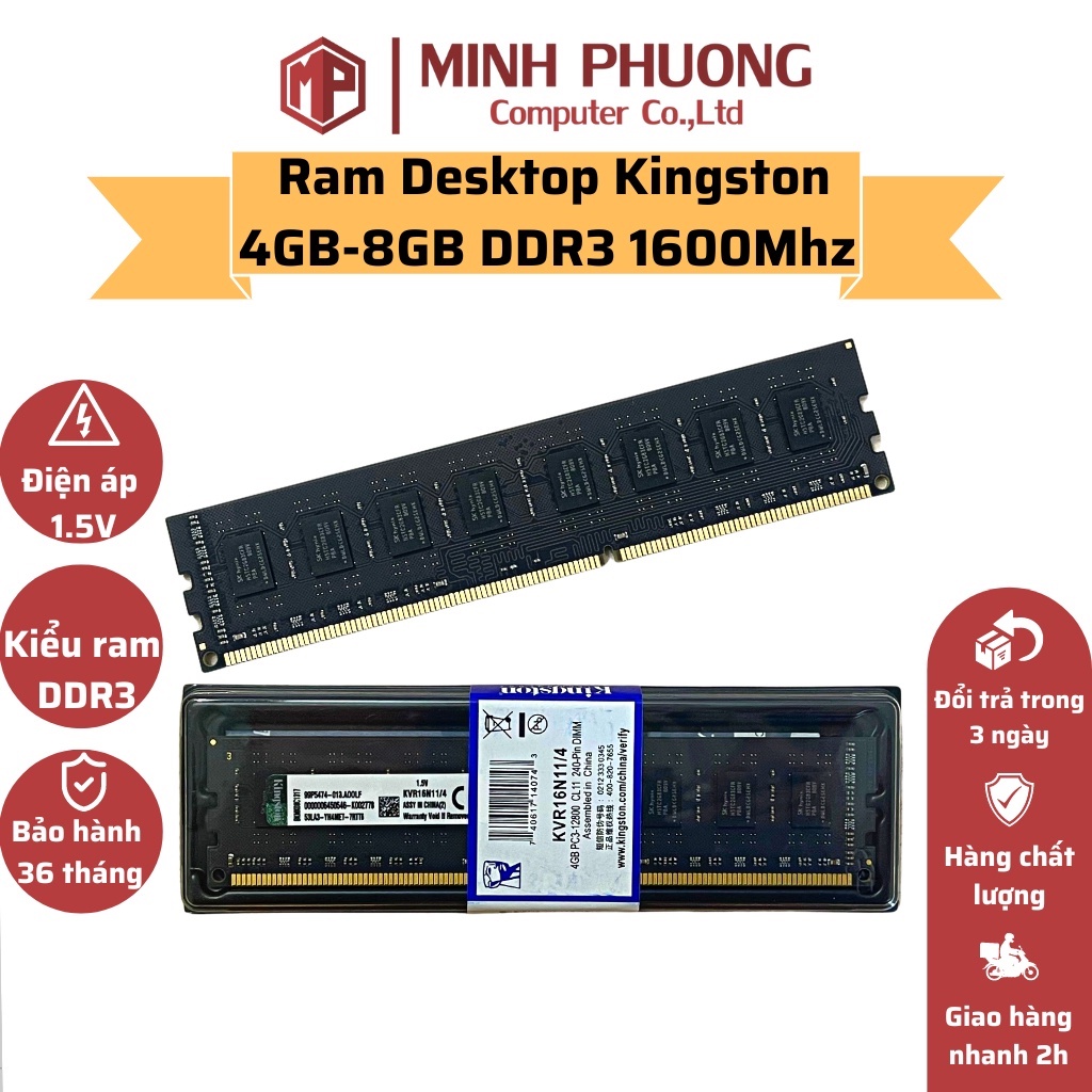 Ram Kingston 4GB - 8GB Bus 1600