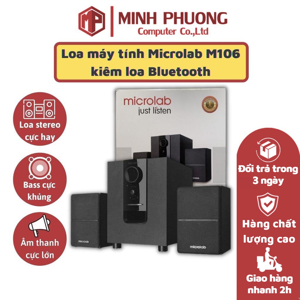 Loa Vi Tính Microlab M106BT Bluetooth Đen
