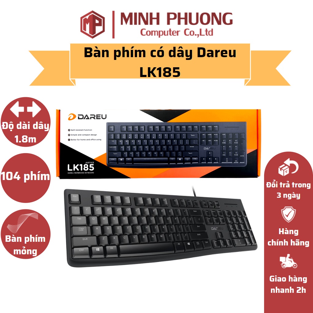 Bàn Phím Dareu LK185 Có Dây Kết Nối USB