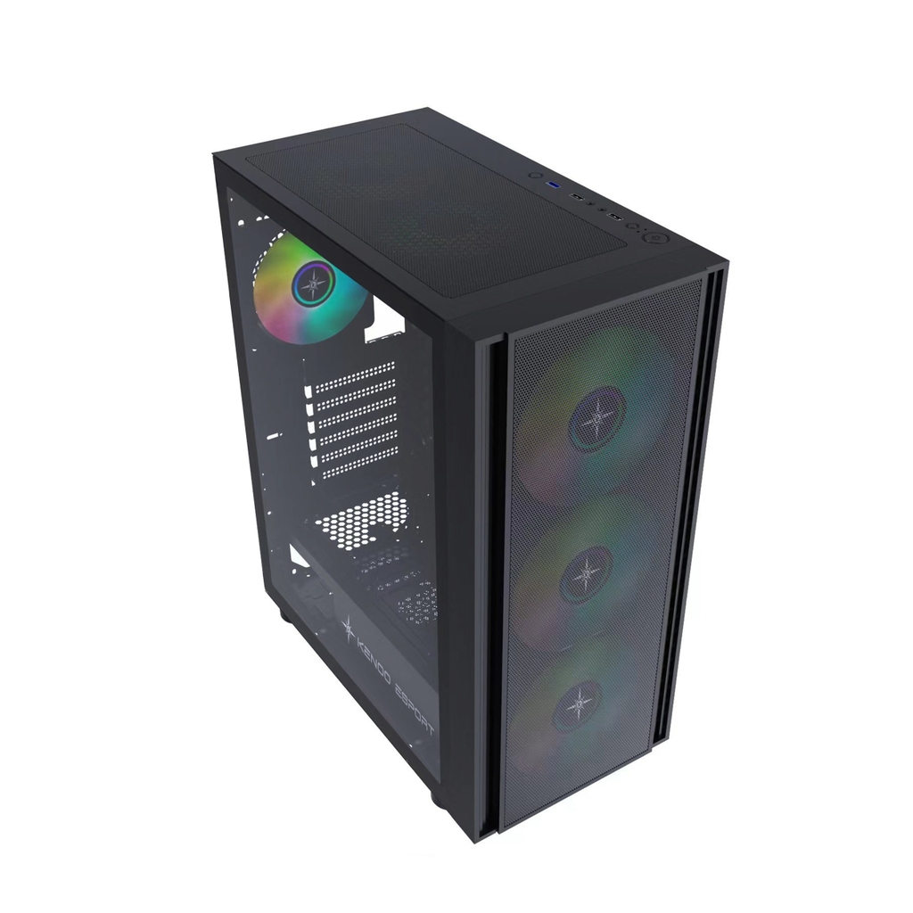Vỏ Case Máy Tính Kenoo Esport EM700 – E-ATX | Kính Cường Lực | 3 Fan RGB Rainbow