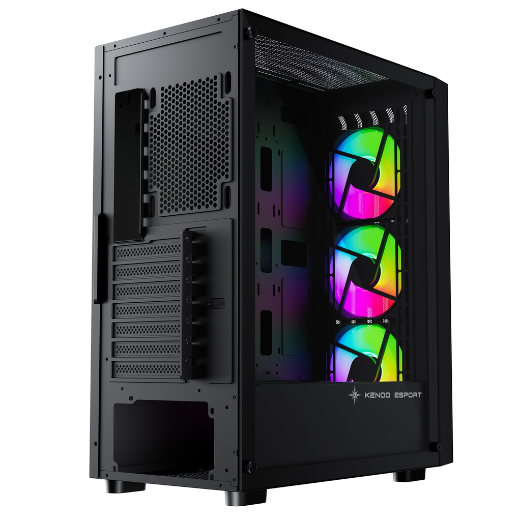 Vỏ Case Máy Tính Kenoo Esport EM730 – E-ATX / ATX, Kính Cường Lực, 3 Fan Rainbow Có Sẵn