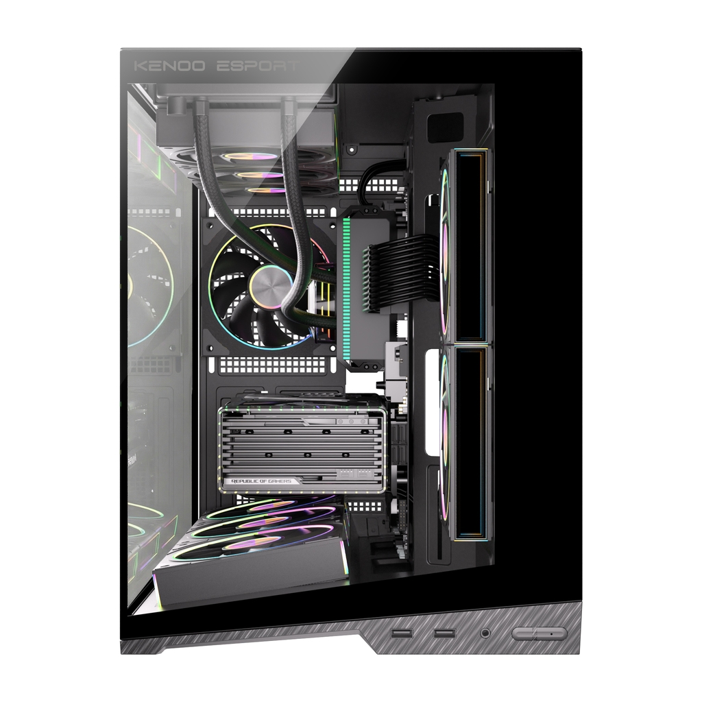 Vỏ Máy Tính Kenoo Esport MCK600 Màu Đen – Case Gaming M-ATX, Hỗ Trợ VGA 410mm, Tản Nhiệt Nước 360mm