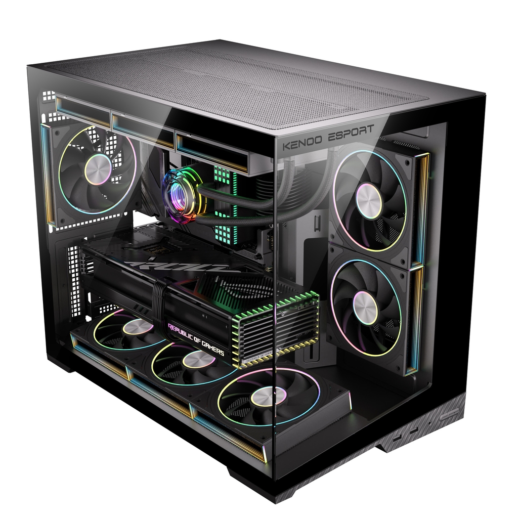 Vỏ Máy Tính Kenoo Esport MCK600 Màu Đen – Case Gaming M-ATX, Hỗ Trợ VGA 410mm, Tản Nhiệt Nước 360mm
