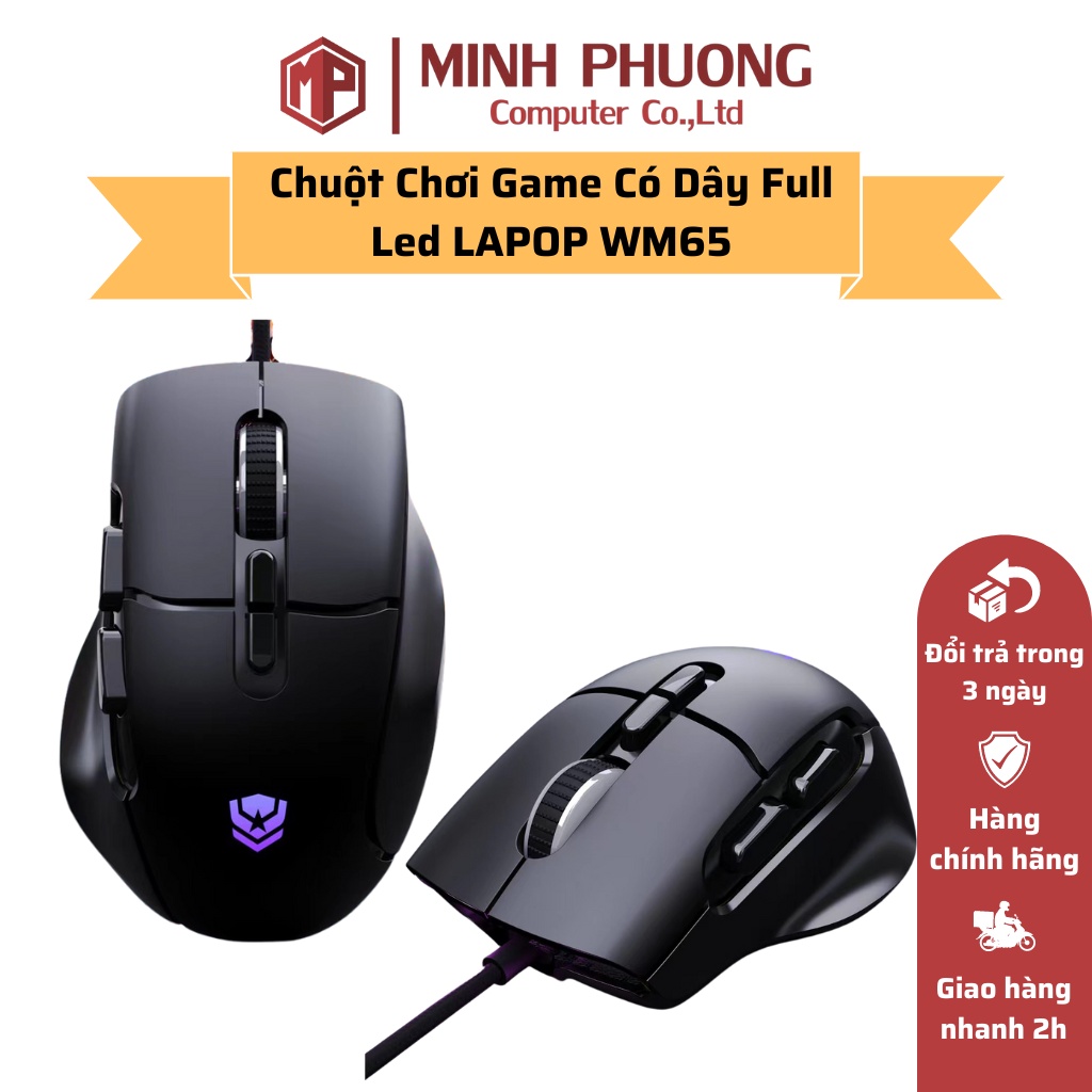 Chuột Gaming LAPOP WM65 Có Dây Full LED