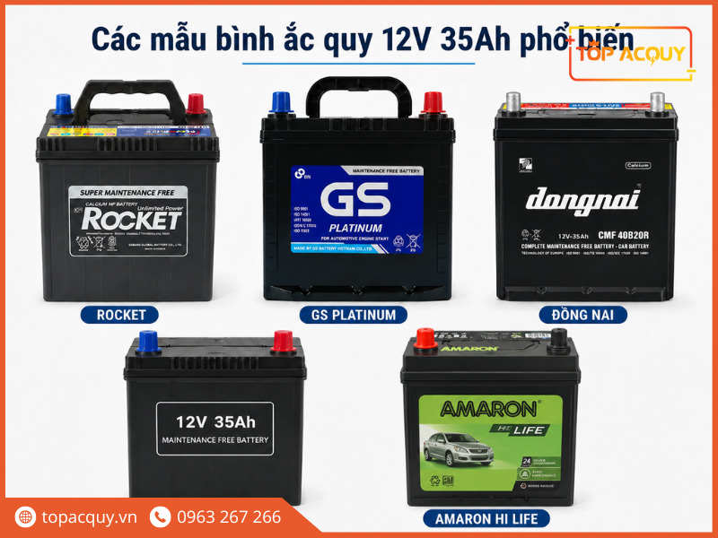 Các thương hiệu ắc quy 12V 35Ah phổ biến
