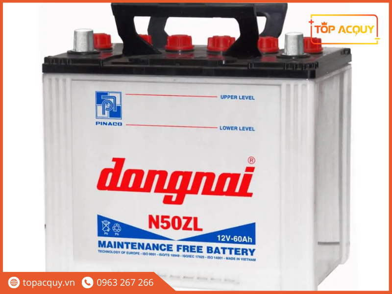 Bình 12V 60Ah được sử dụng chủ yếu để khởi động xe ô tô