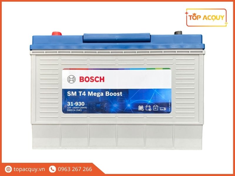 Mặt trước bình ắc quy Bosch SM T4 Mega Boost 31-930 100Ah
