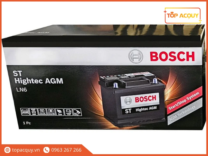Vỏ hộp bao bì chính hãng bình ắc quy Bosch ST Hightec AGM LN6