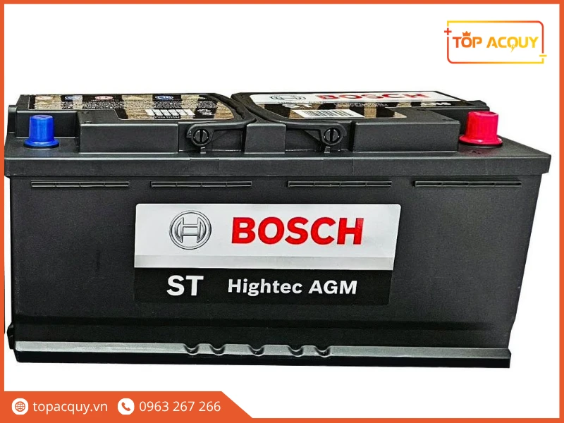 Mặt trước bình ắc quy ô tô Bosch ST Hightec AGM LN6 chính hãng