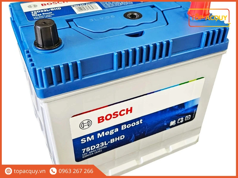 Góc nghiêng bình ắc quy ô tô Bosch SM Mega Boost 75D23L