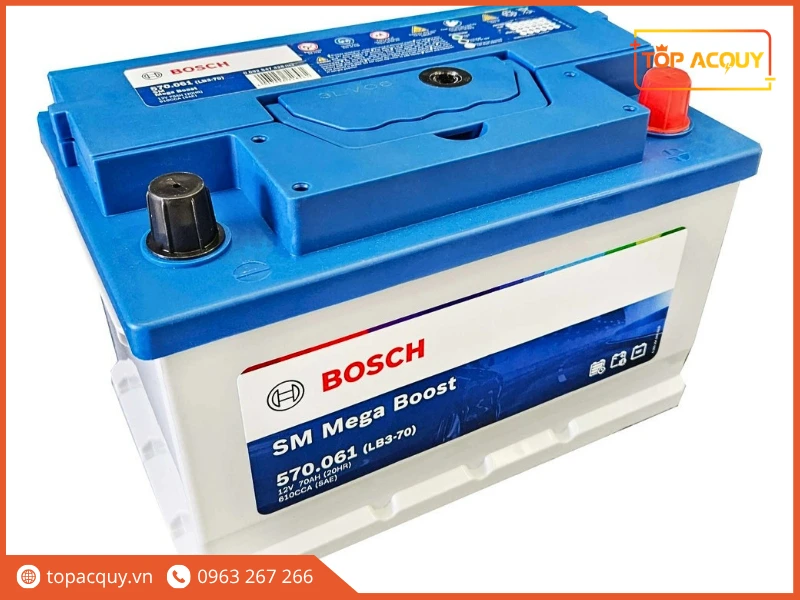 Góc nghiêng bình ắc quy ô tô Bosch SM Mega Boost 570.061