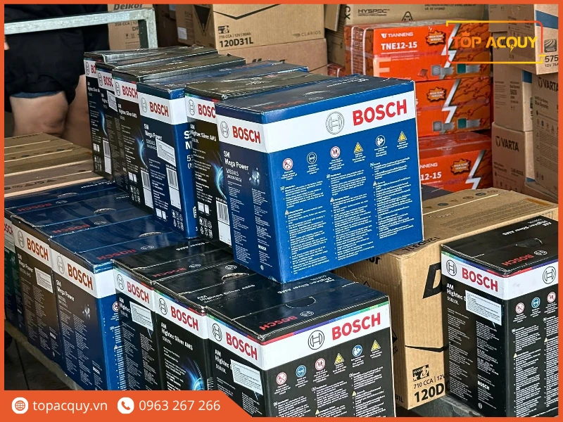 Kho hàng phân phối ắc quy ô tô Bosch chính hãng tại Topacquy