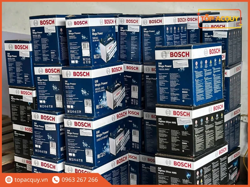 Kho hàng phân phối các dòng ắc quy ô tô Bosch tại Topacquy
