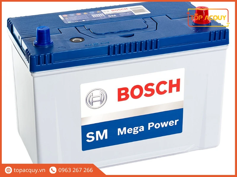 Mặt trước bình ắc quy ô tô Bosch 105D31L 12V 90Ah tại Topacquy