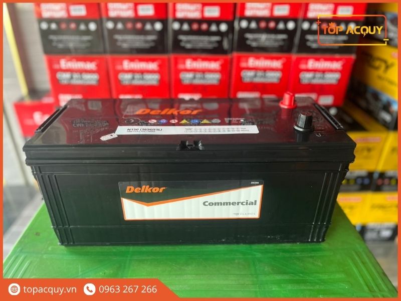 Ắc quy Delkor Commercial N150 (165G51L) 12V - 160Ah thực tế