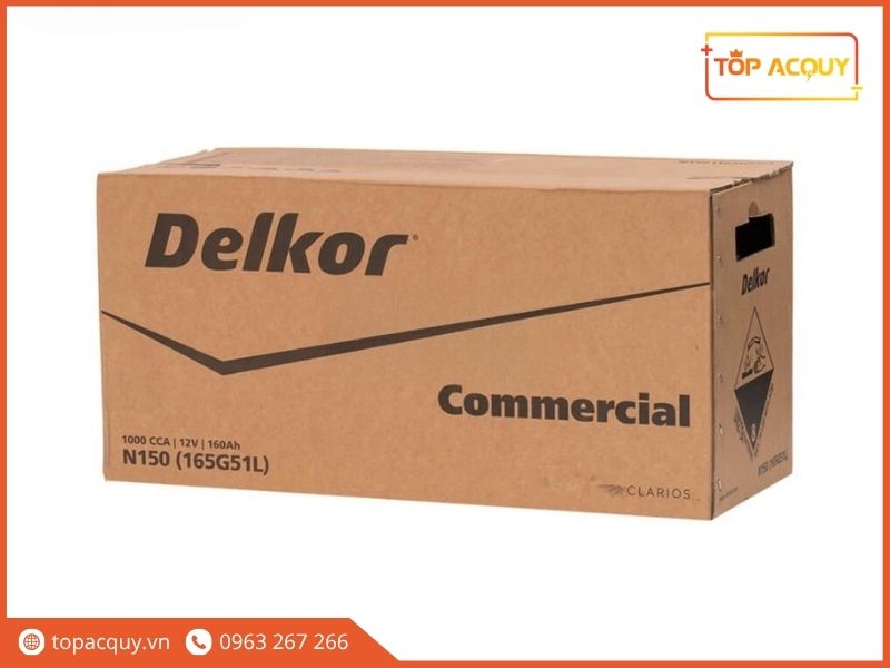 Vỏ hộp ắc quy Delkor Commercial N150 160Ah nhập khẩu Hàn Quốc