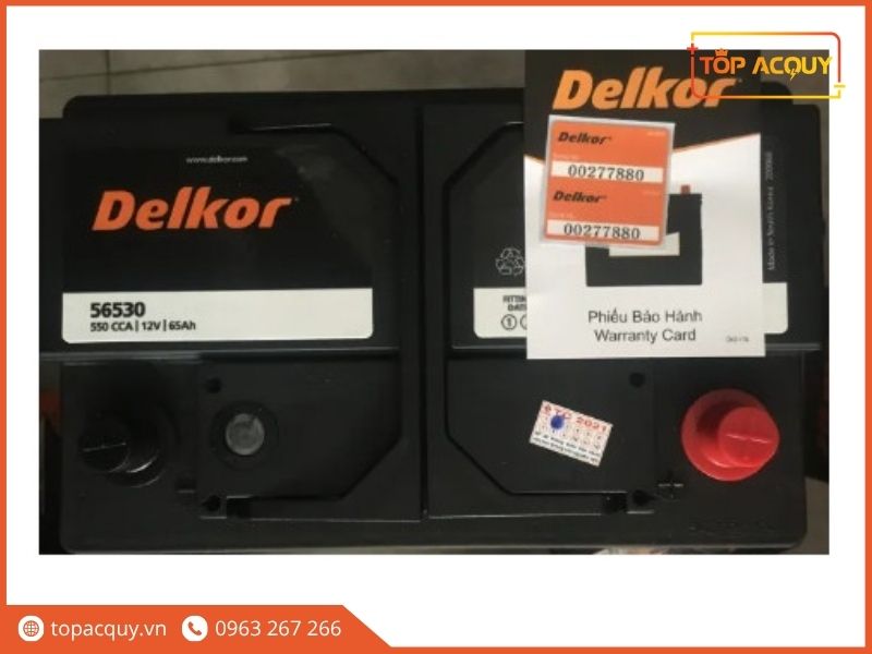Phiếu bảo hành chính hãng bình Delkor DIN65 56530 (L) 12V - 65Ah