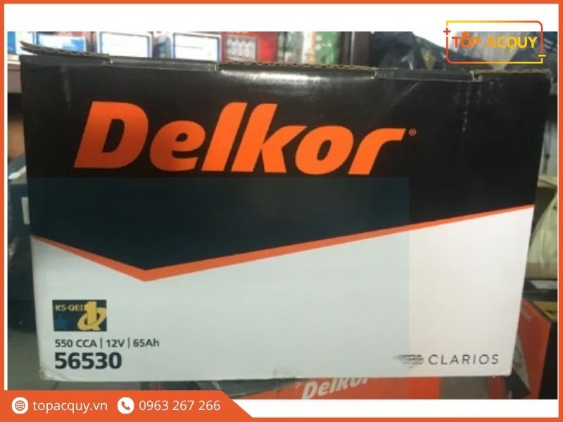 So sánh ngoại quan bình ắc quy Delkor 56530 65Ah mới