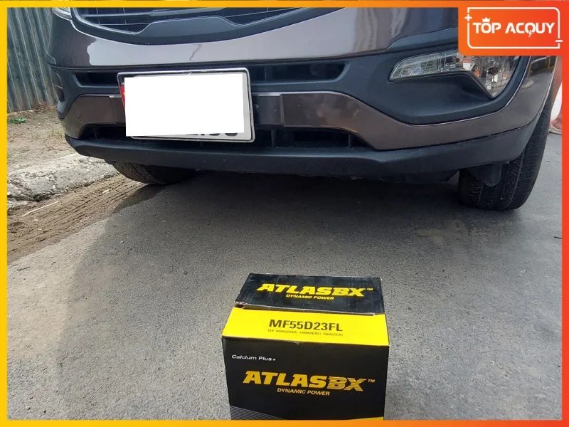 Ắc quy AtlasBX MF55D23FL (12V-60Ah) nhập khẩu Hàn Quốc chuẩn bị thay cho xe