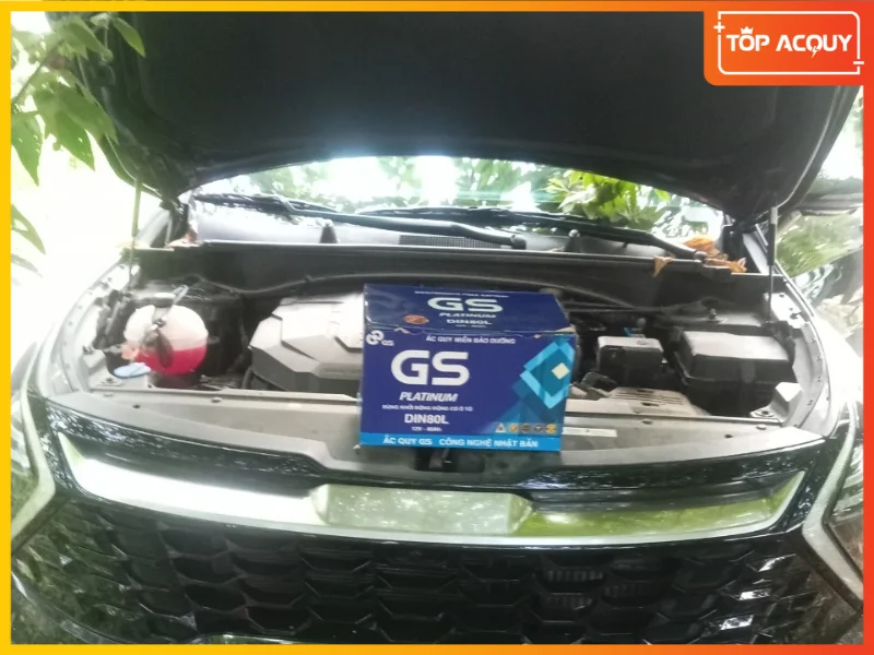 Nâng cấp dung lượng với ắc quy GS Platinum DIN80L (12V-80Ah) cho xe Kia Sportage