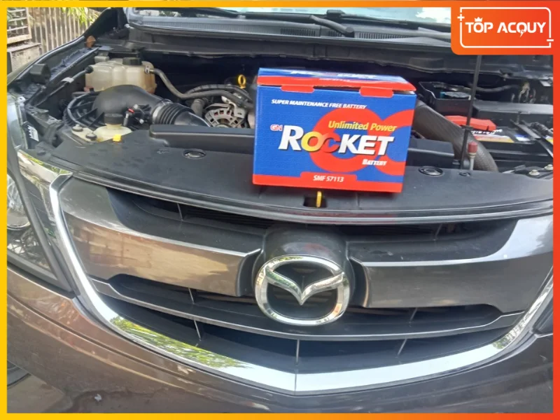 Ắc quy Rocket SMF 57113 (DIN 71Ah) chuyên dụng cho dòng xe bán tải Mazda BT-50
