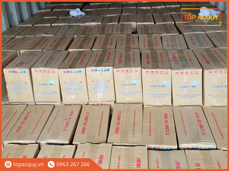 Container nhập khẩu lô bình ắc quy Phoenix TS121000 chính hãng về Topacquy