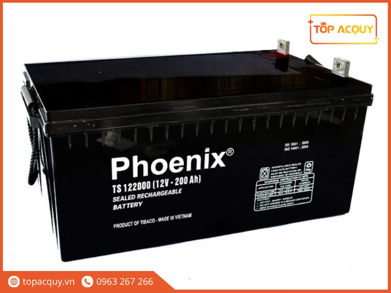 Góc nghiêng bình ắc quy công nghiệp Phoenix TS122000 12V 200Ah chính hãng