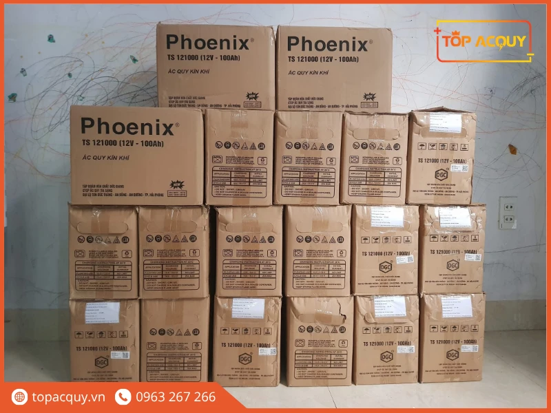 Kho lưu trữ ắc quy Phoenix viễn thông phục vụ dự án tại Topacquy