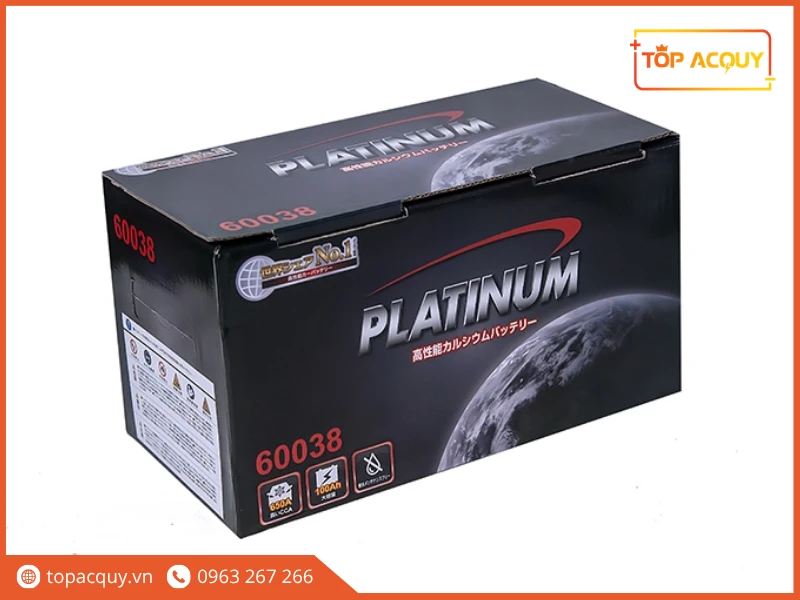 Bao bì vỏ hộp ắc quy ô tô Platinum 60038 chuẩn DIN Châu Âu