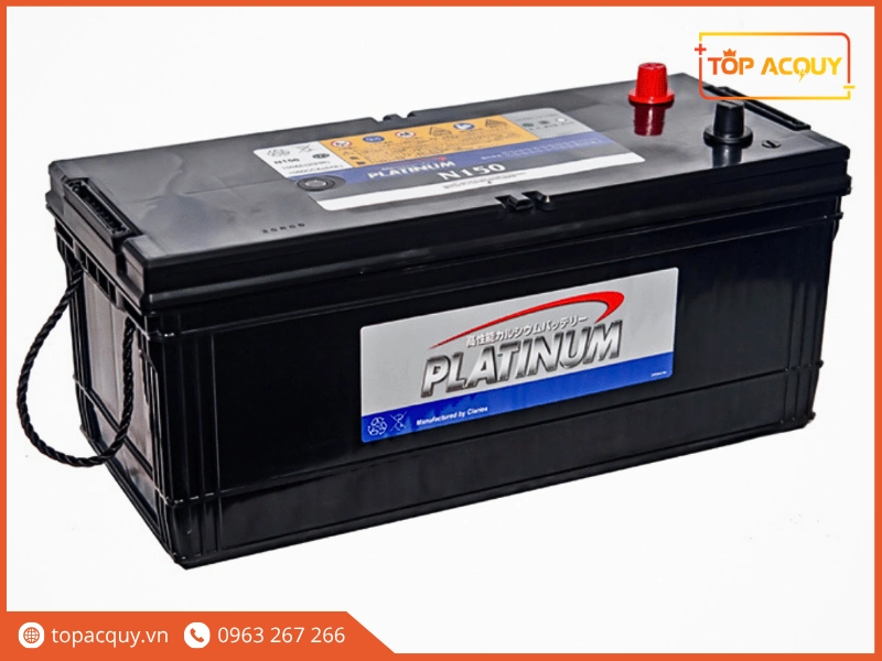Bình ắc quy Platinum N150 12V 150Ah với thông số 800A CCA, cọc nổi JIS tiêu chuẩn