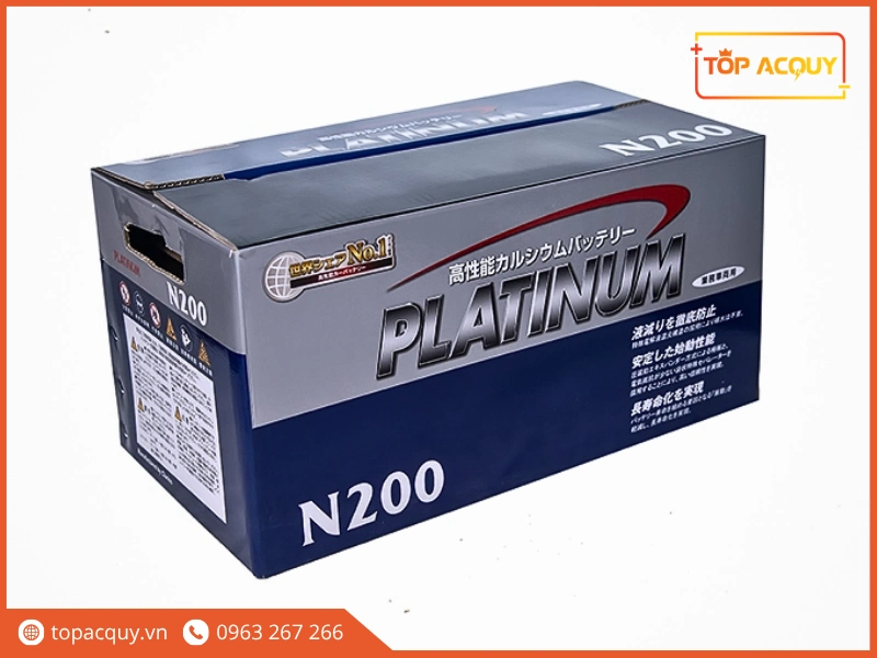 Vỏ hộp carton bao bì ắc quy Platinum N200 chuẩn JIS nhập khẩu chính hãng