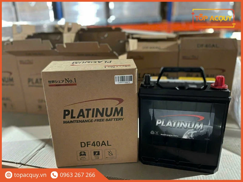 Bình và vỏ hộp ắc quy Platinum DF40AL cọc nhỏ tiêu chuẩn JIS