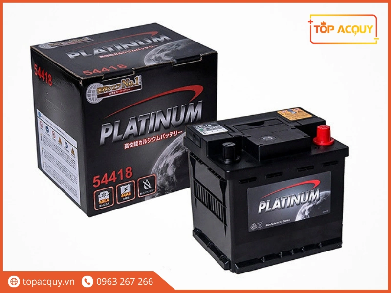 Bình ắc quy Platinum 54418 44Ah và vỏ hộp bao bì nguyên thùng