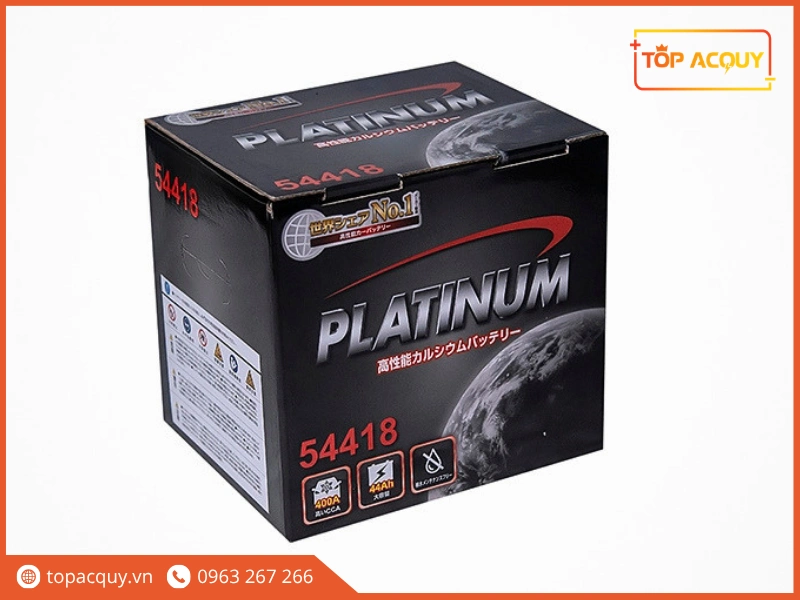 Vỏ hộp bao bì bình ắc quy Platinum 54418 12V 44Ah 400A CCA