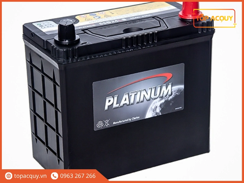 Thiết kế góc nghiêng bình ắc quy Platinum 55B24LS 12V 45Ah chuẩn cọc to JIS