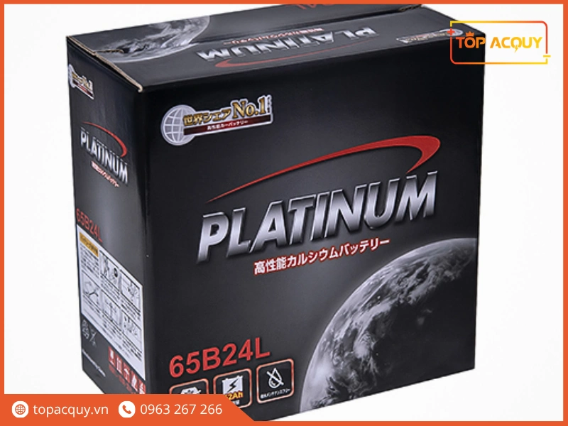 Vỏ hộp bao bì ắc quy Platinum 65B24L dòng xả cao chuyên dụng nâng cấp cho xe đô thị