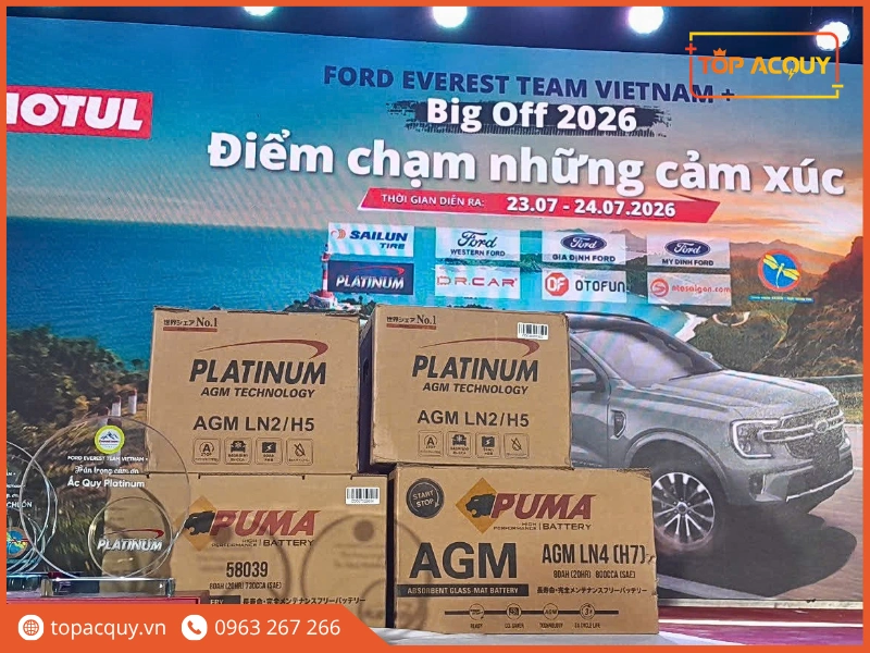Thương hiệu ắc quy Platinum tài trợ sự kiện Big Off của câu lạc bộ Ford Everest Team Vietnam