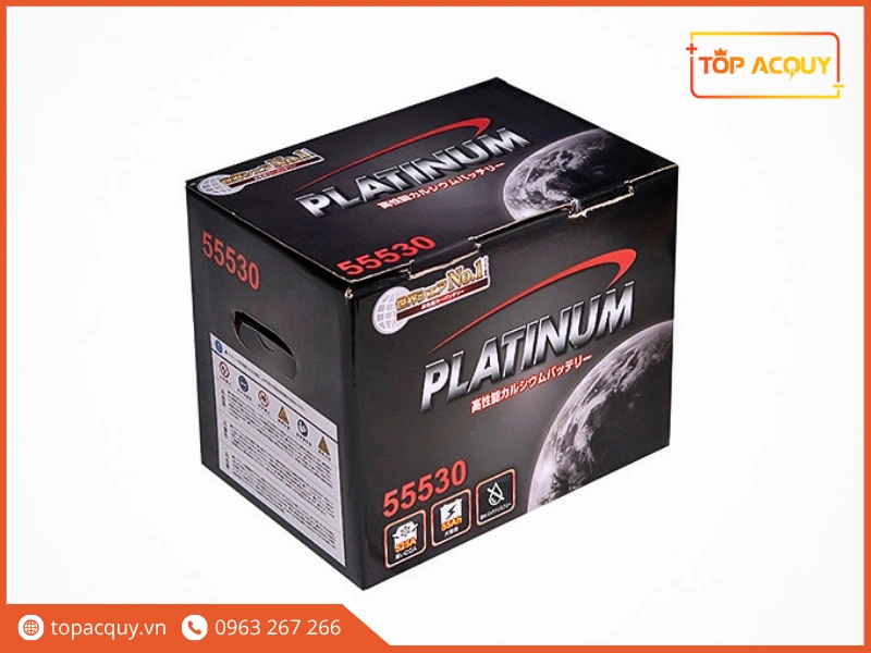 Vỏ hộp bao bì bình ắc quy Platinum 55530 12V 55Ah 525A CCA