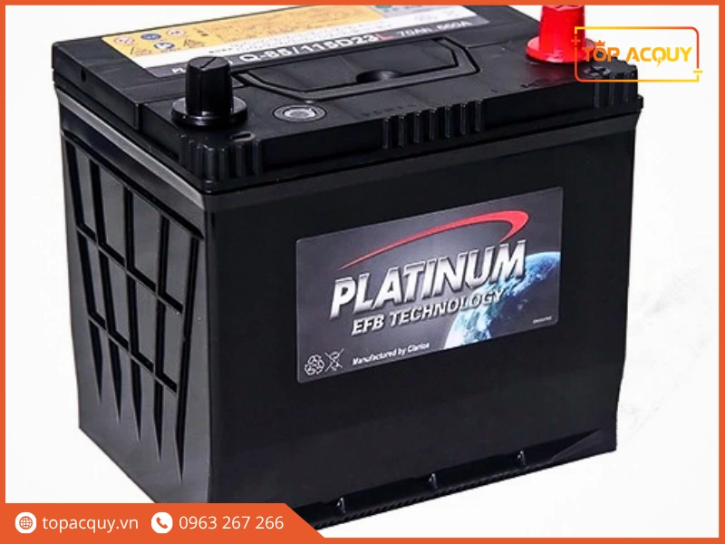 Góc chụp nghiêng bình ắc quy chuyên dụng xe Start-Stop Platinum EFB Q85 115D23L 70Ah