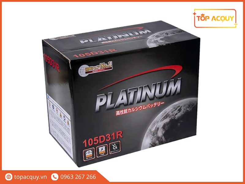 Vỏ hộp đen cao cấp của ắc quy Platinum 105D31R chính hãng