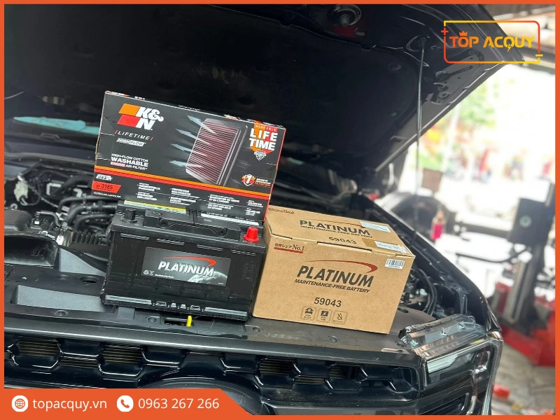 Combo ắc quy Platinum 59043 và lọc gió K&N nâng cấp cho xe